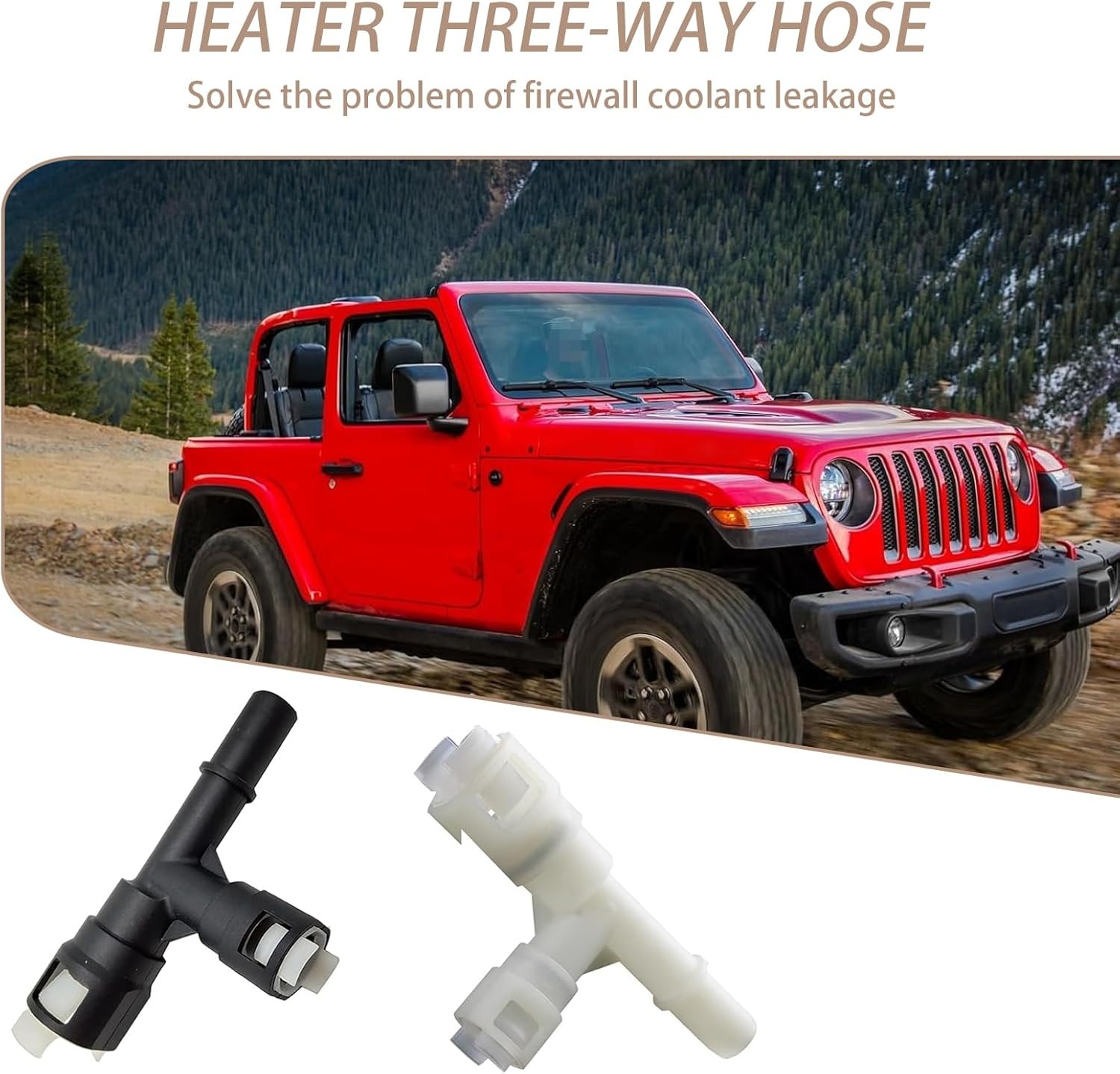 2 PCS Heater Core Hose Connector, Durable Plastic Material Hose Tee Connector, U