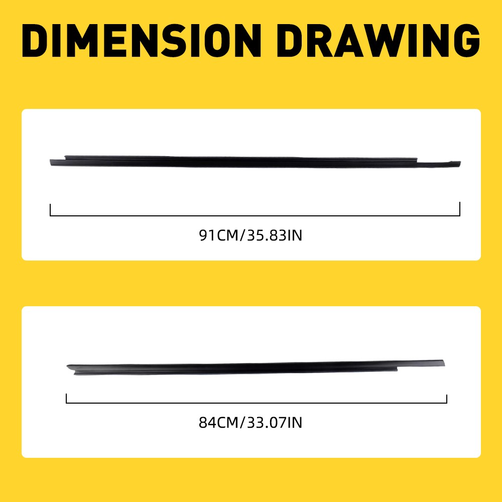 Set of 4Pcs Outer Belt Weatherstrip For 2009-2021 Ram 1500 2500 3500 4500 5500