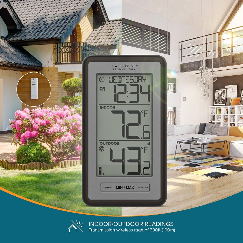 WS-9160UV3 Digital Indoor Outdoor Thermometer Wireless - Multi-Format Remote ...