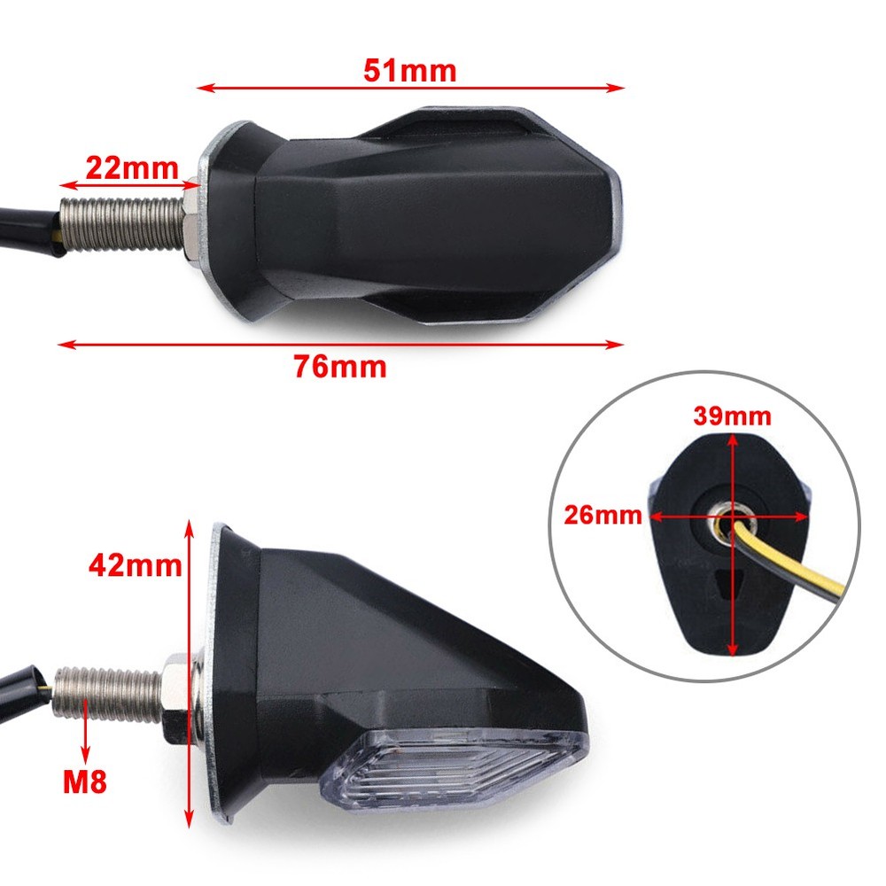 2x LED Turn Signals Light Blinker Amber Indicator Lamp 12V Universal