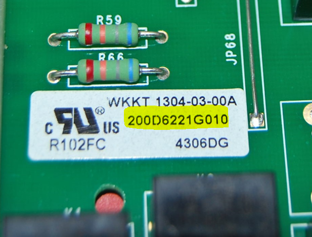 GE Refrigerator Control Board - Part # 200D6221G010