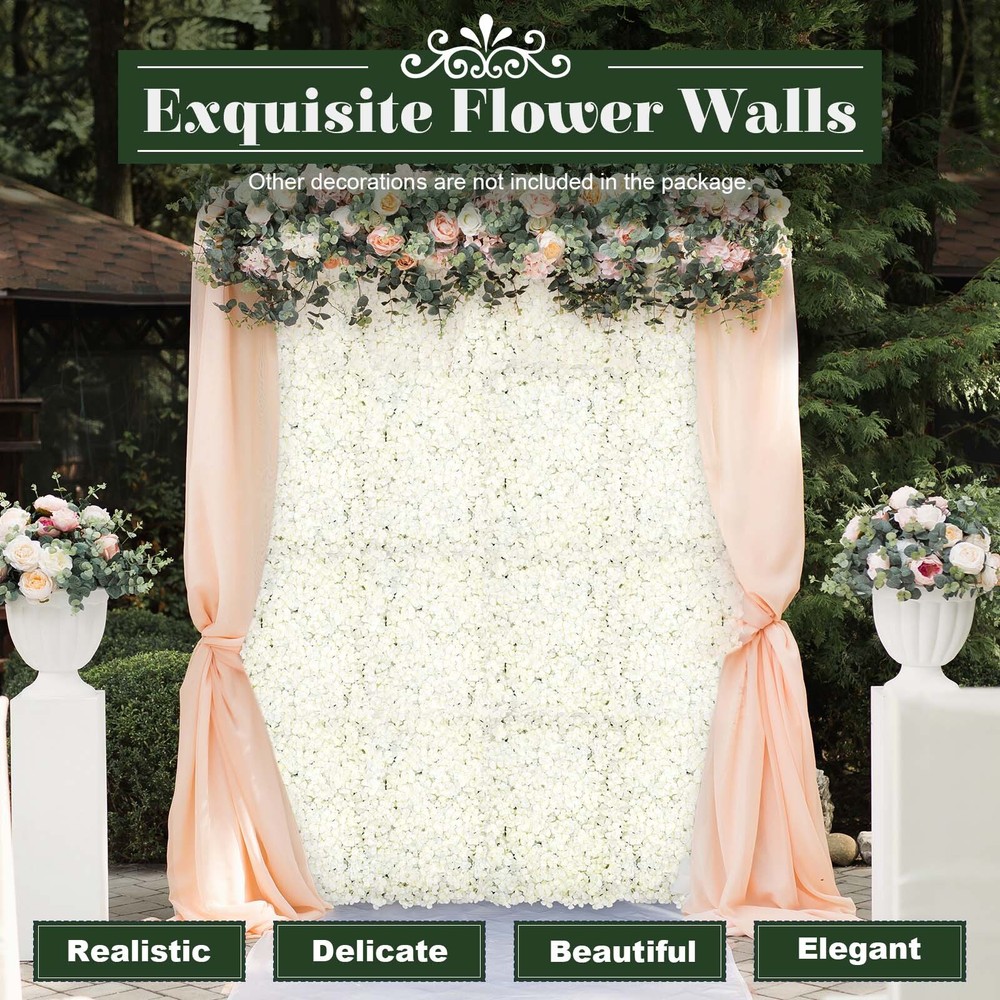 20PCS Artificial Wedding Silk Flower Wall Decor Background Backdrop Wall Decor