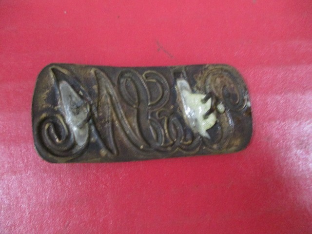 Civil War USMC Marine Corps "USM" Cap Badge for 1842 Forager Kepi Cap - Original