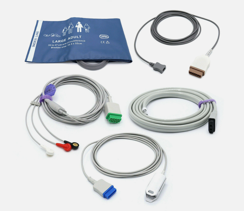 GE Dash 5000 Bundle - Masimo Spo2, Cuff, Hose, ECG, Temperature - USA