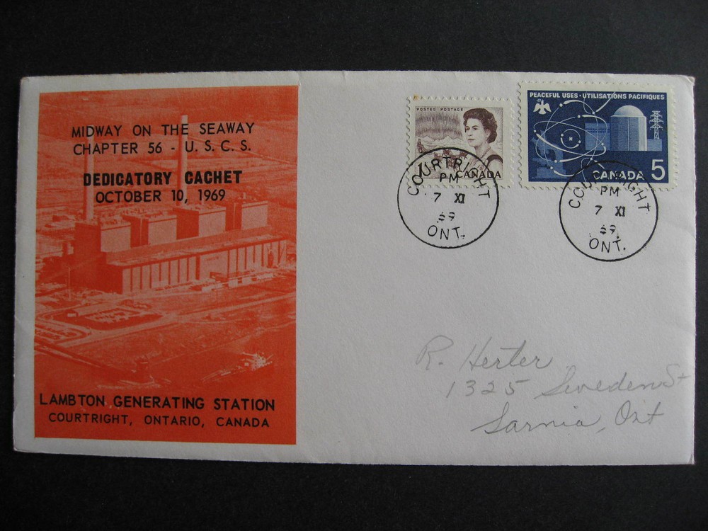 CANADA Lambton ON Generating Station (Hydro) dedication cover with insert!