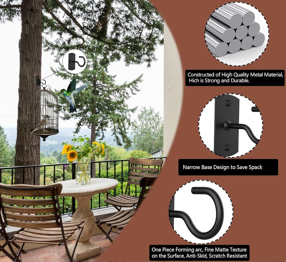 2-Pack 2.5" Ceiling Hooks for Hanging Plants – Wall Mount Hooks for Planters, Li