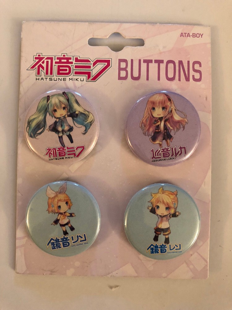 HATSUNE MIKU 4 pack 1.25" Button Set - NIB