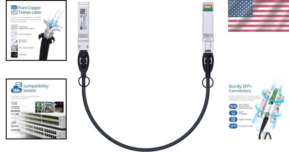 High-Performance 0.5M Passive Direct Attach Copper Cable for 10Gb Networks