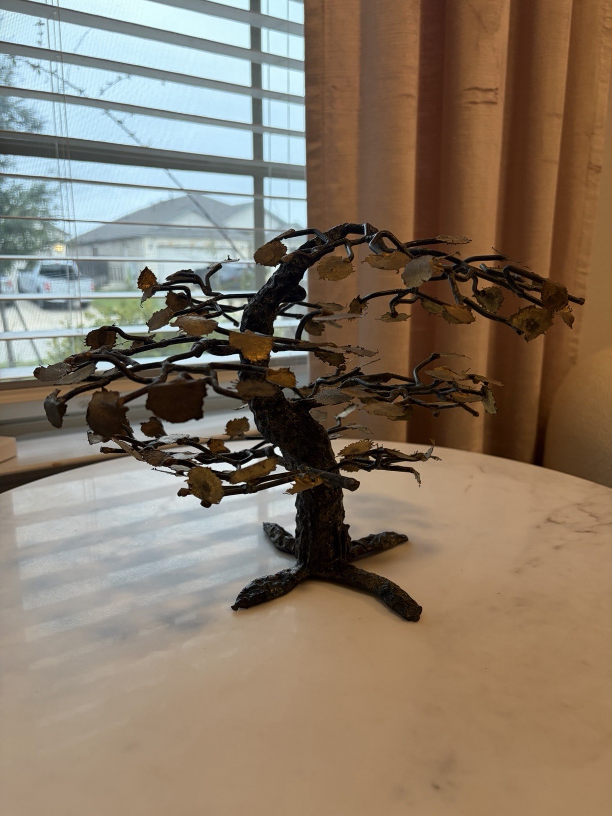 Vintage C. Jeré Signed Brutalist Bonsai Tree Sculpture | Mixed Metal MCM