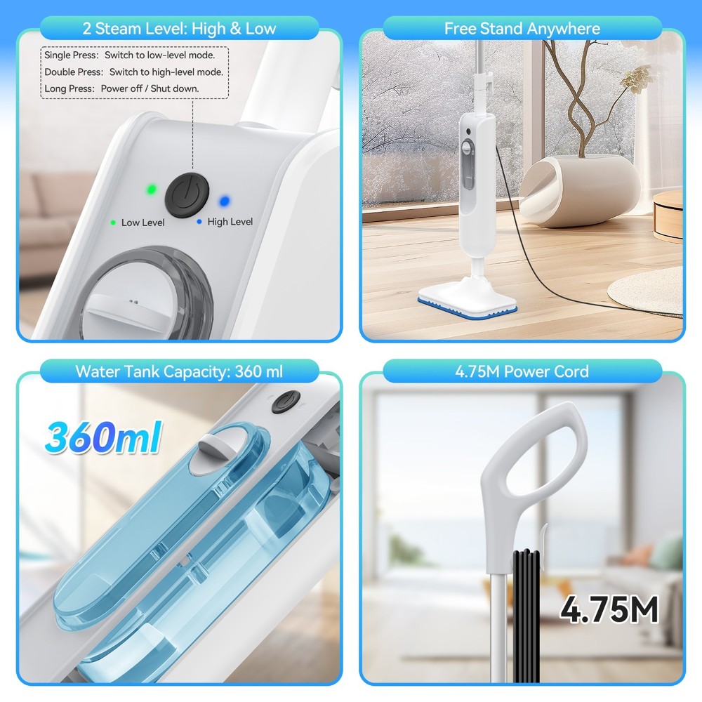 INSE 10-in-1 Multi-Function Steam Mop