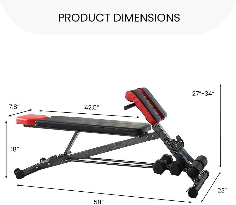 Multi-Functional Weight Bench for Full All-in-One Body Workout – Adjustable W...