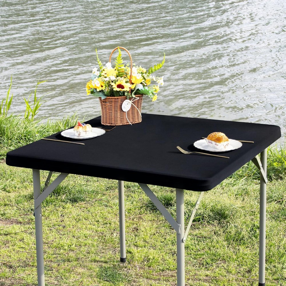 Nacuci Square Fitted Table Cover Elastic Tablecloth 3ft Stretch Spandex Table...
