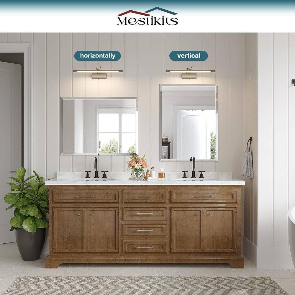 Frameless Beveled Bathroom Mirror 30"x36" - Versatile Wall Mount Design
