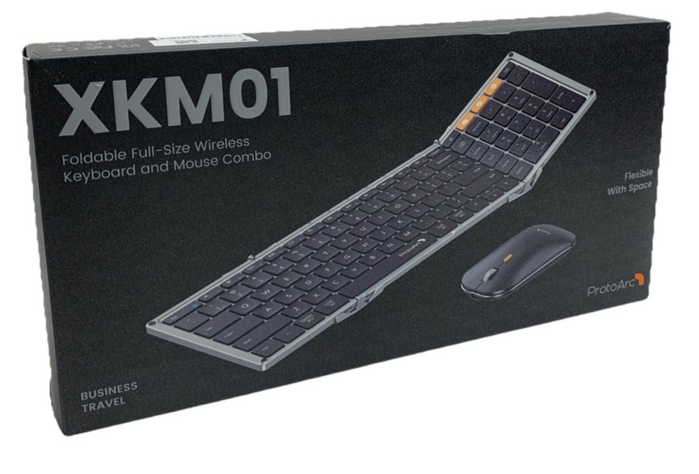 ProtoArc XKM01 Foldable Full-Size Wireless Keyboard and Mouse Combo Portable