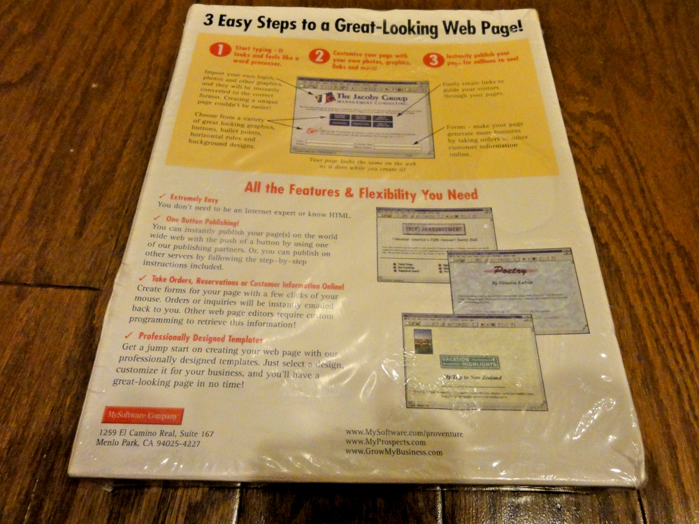 ProVenture Web Page Designer – Vintage Software – NEW Sealed – Windows 95