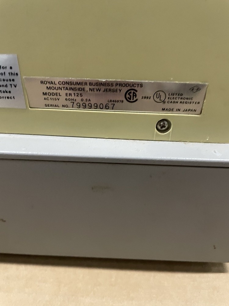 Royal ER 125 Cash Register