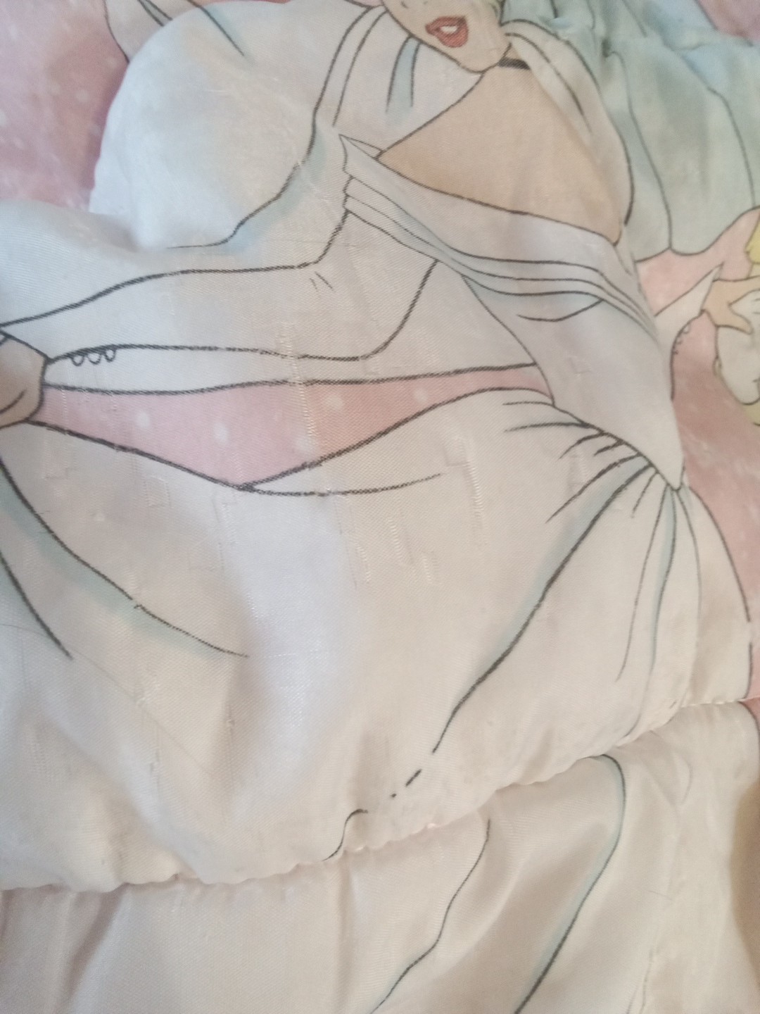 Vintage 90s Disney Princess Cinderella Prince Charming Wedding Pink Sleeping Bag