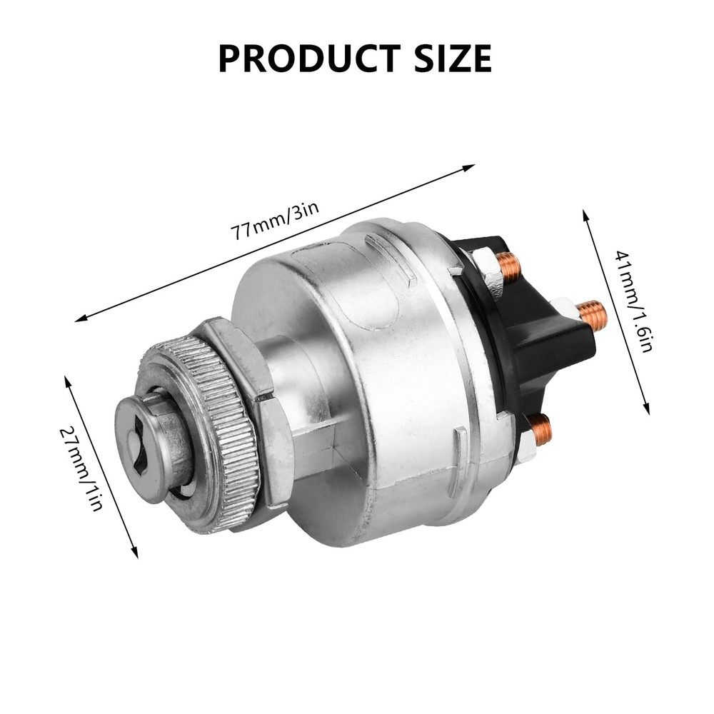 Ignition Switch with Key, 4 Position Universal Key Ignition Switch 12v for Ca...