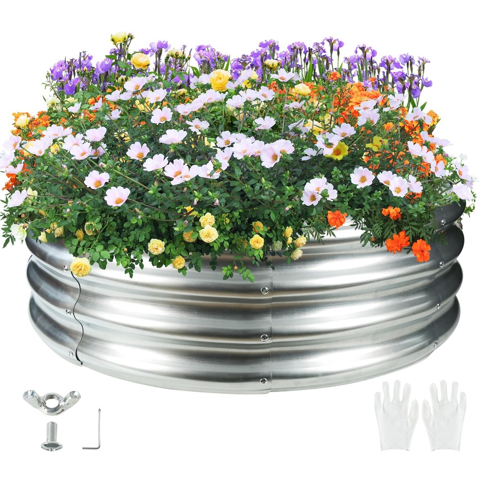3FT Diameter Camp Fire Ring Pit, Large Round Galvanized Steel Fire Pit, Heavy...