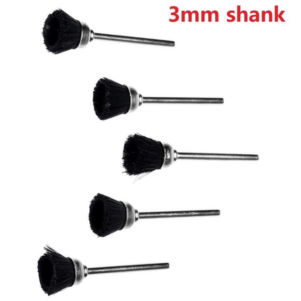 Efficient Polishing Tool 5Pcs 3mm Nylon Wheel Brushes for Various Surfaces