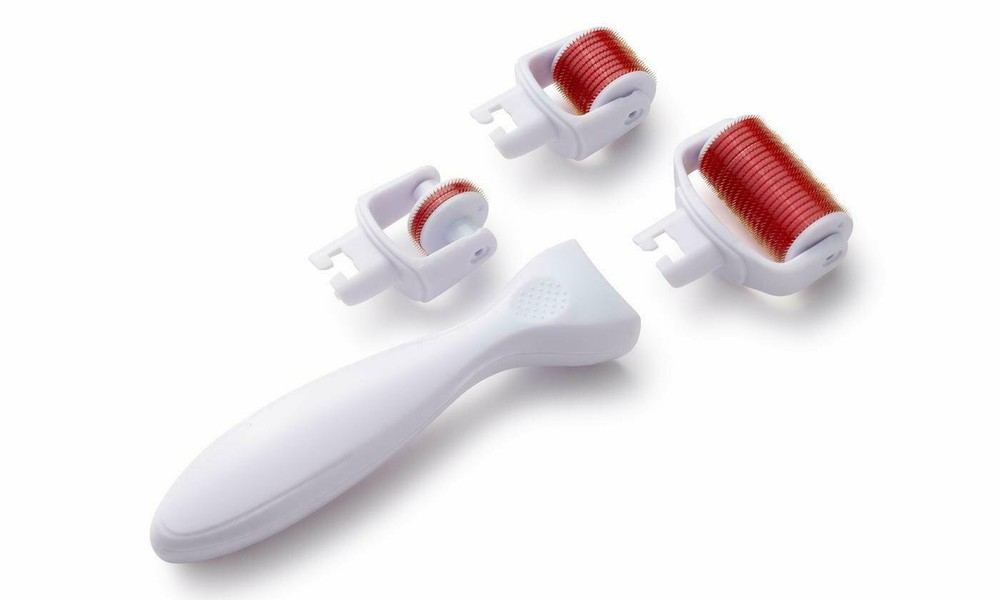 3-in-1 Dermaroller Micro Needling Roller System Kit Gold or Red