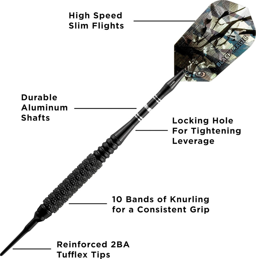 Black Magic Soft Tip Darts, 18 Grams