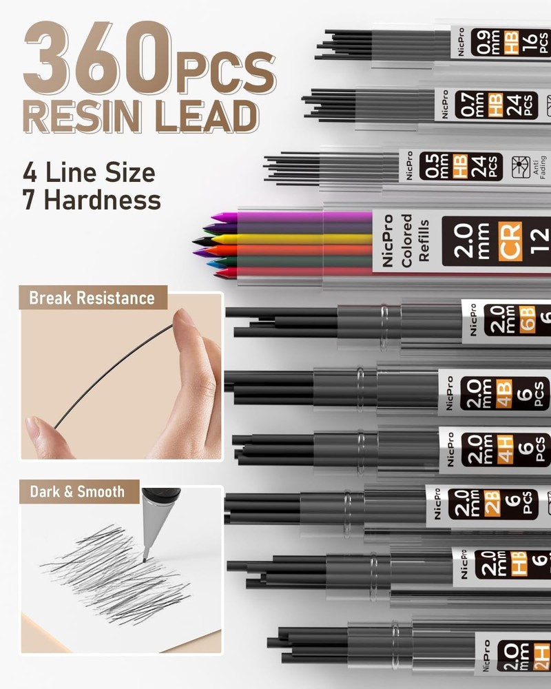 Metal Drafting Pencil Set