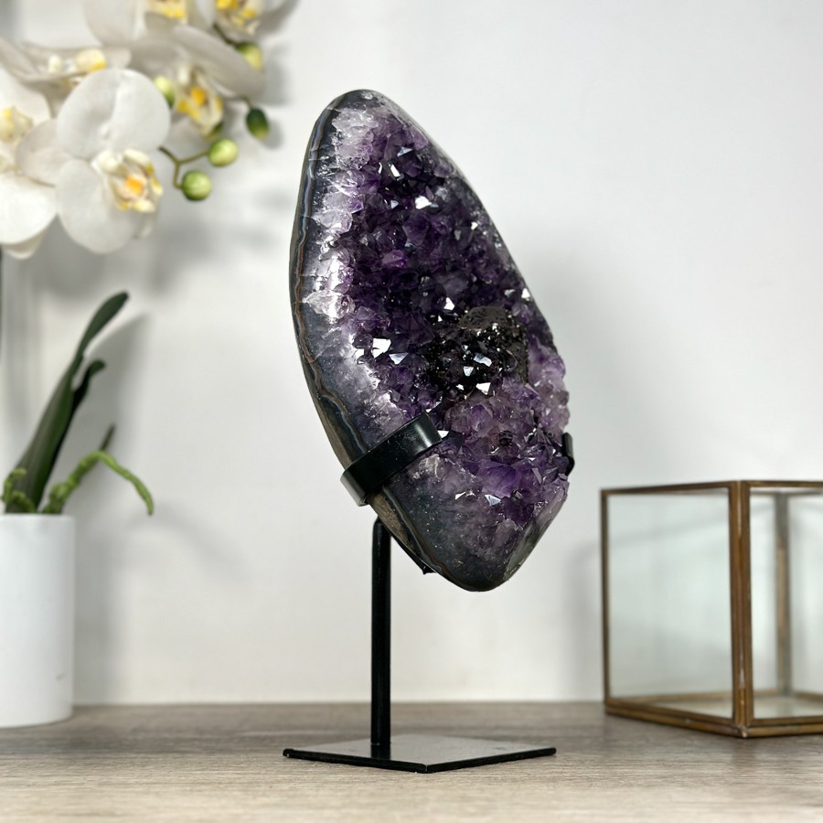 Unique Large Amethyst Cluster with Black Hematite Formation. MWS2529