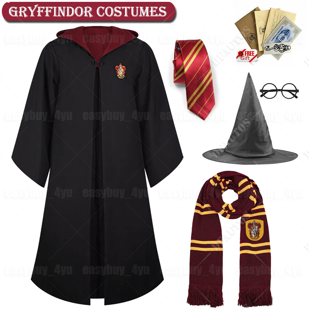 Harry Potter Children Adult Robe Tie Cloak Gryffindor Slytherin Cosplay Costume
