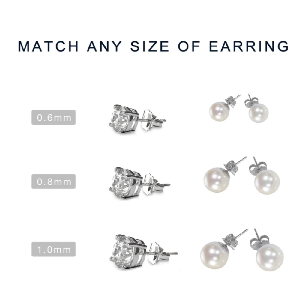 30PCS 925 Sterling Silver Earring Backs Replacement Secure Locking Ear Nuts Jewe