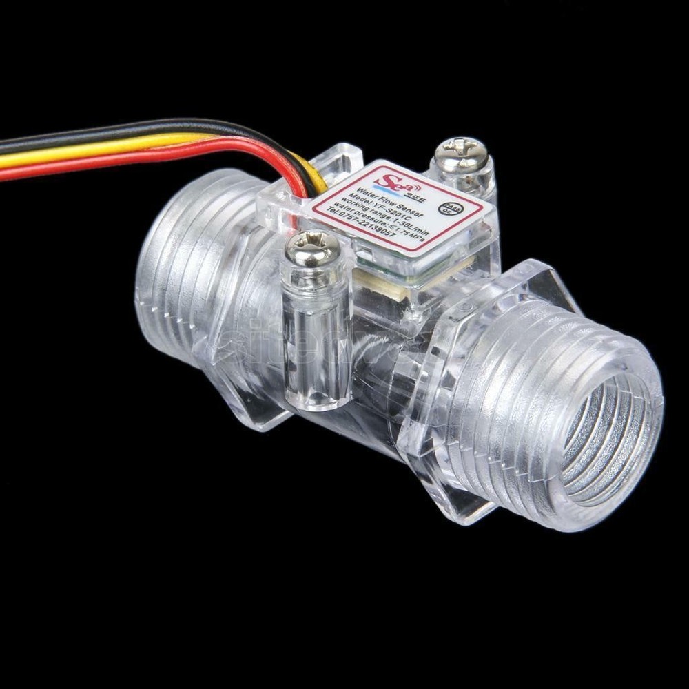 G1/2" Copper Water Flow Hall Sensor Switch Flow Meter Flowmeter Counter D
