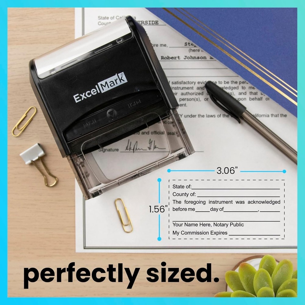 Durable Notary Acknowledgement Stamp with Precise Alignment - Compact Design