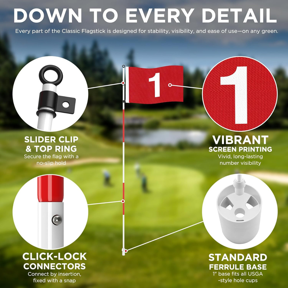 Golf Flagstick 6Ft, Portable Five-Section Design for Backyard Practice Putting G