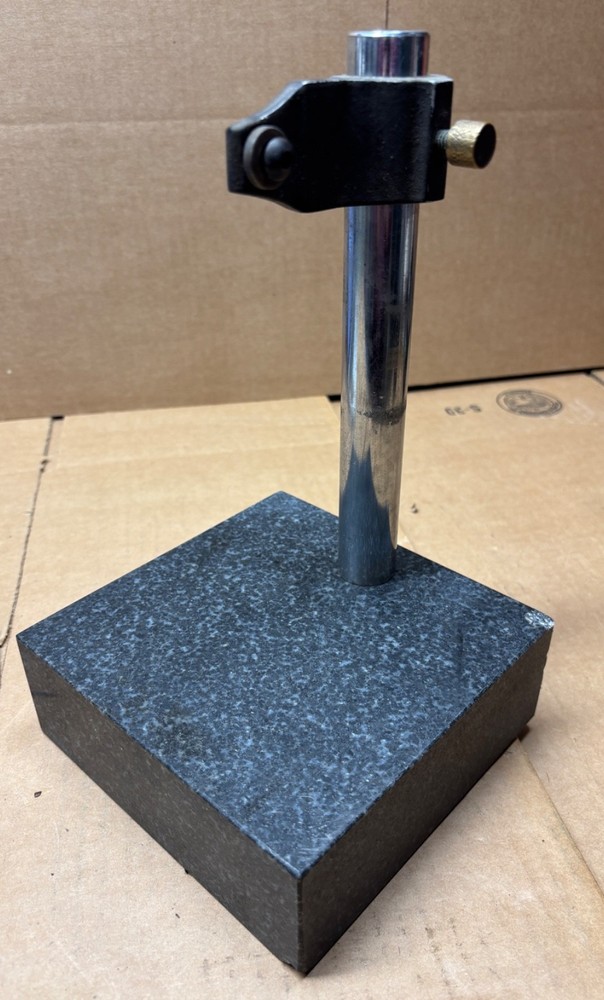 GRANITE Comparator Indicator Stand - 8" Post - 6" x 6" x 2" - CLEAN/NICE