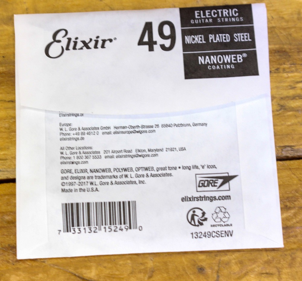 Elixir 15249 Electric Guitar Nanoweb 0.049 Single String