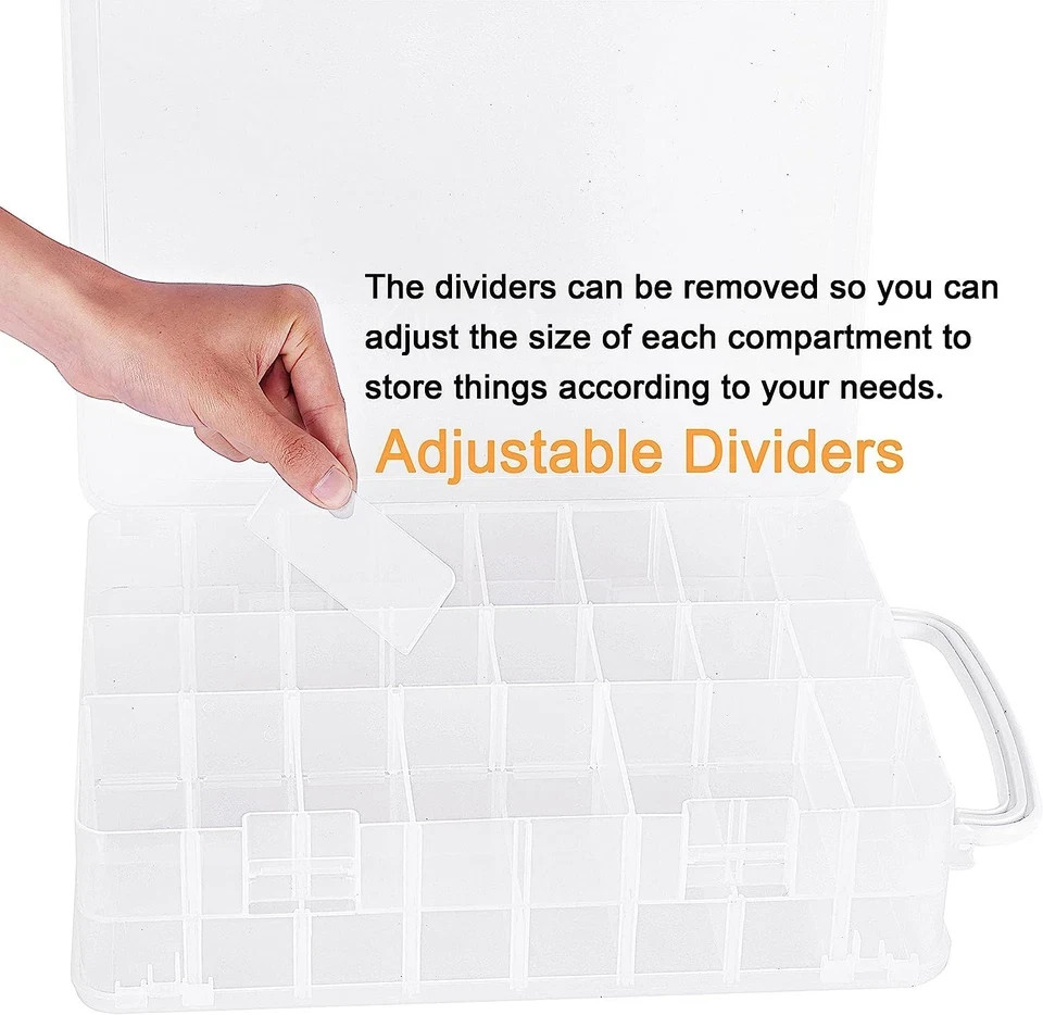 New brothread Double-Sided Storage Organizer/Box with Total 48 Adjustable
