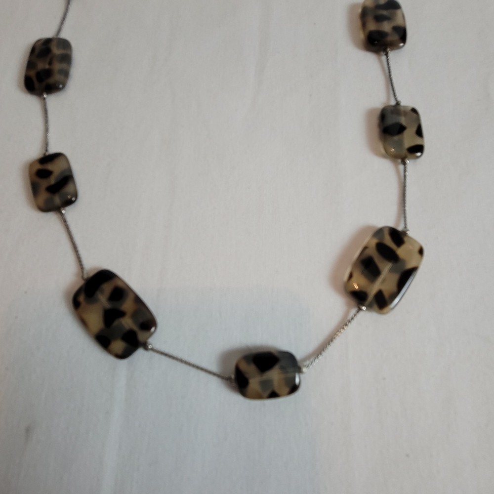 Vintage Animal Print Bead Necklace