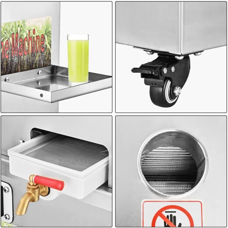 Electric Sugarcane Juicer Machine Stainless Steel Extractor Squeezer Automatic