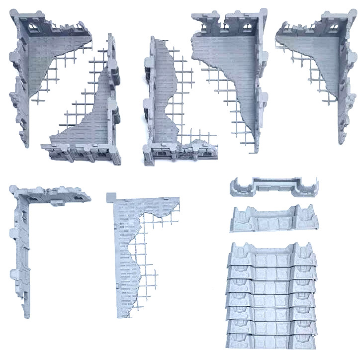 Gothic Cathedral Ruins 16pc Modular Precinct Terrain Set Wargaming Modular Set