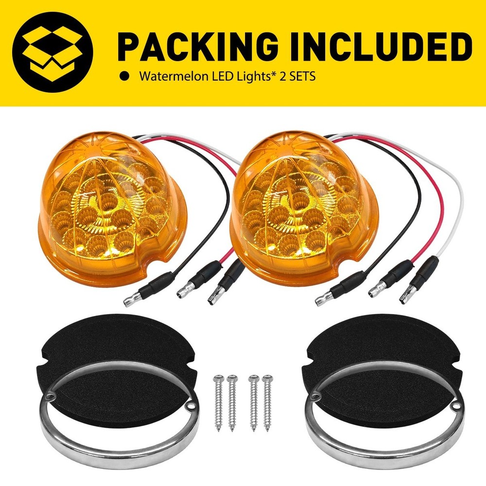 4x Watermelon amber Bunk Adapter Kit Light Conversion Kit W/ Bezel & Adapter Kit