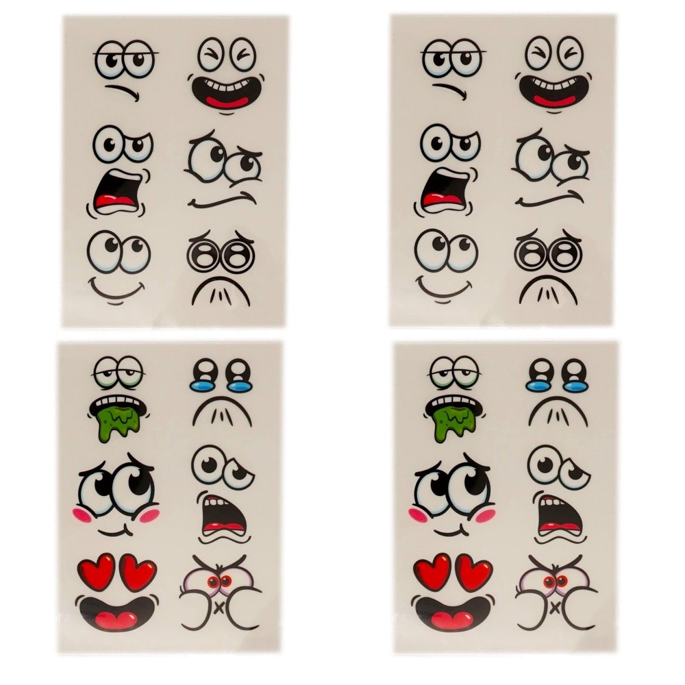 Easter Egg Sticker Decorating Kit (2 Pack, 48 Faces) Funny Face Eggs Rub On