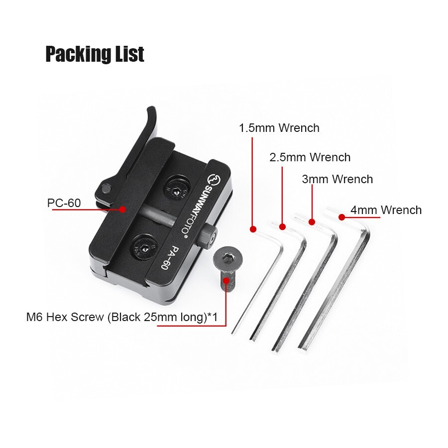 Sunwayfoto Arca-Swiss Mount Tripod Picatinny Rail Adapter ，Arca/RRS Compatible