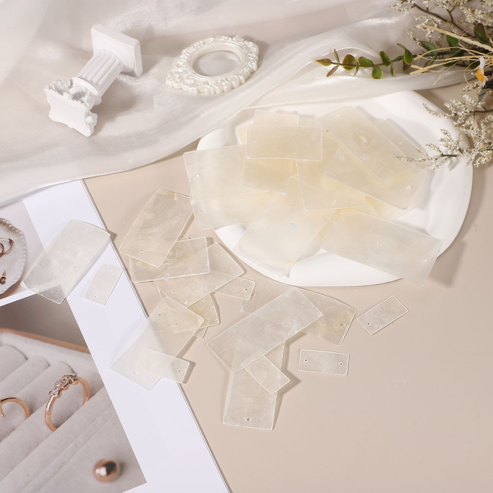 50 Pcs Capiz Shells 1.6" x 2.4", Single Hole