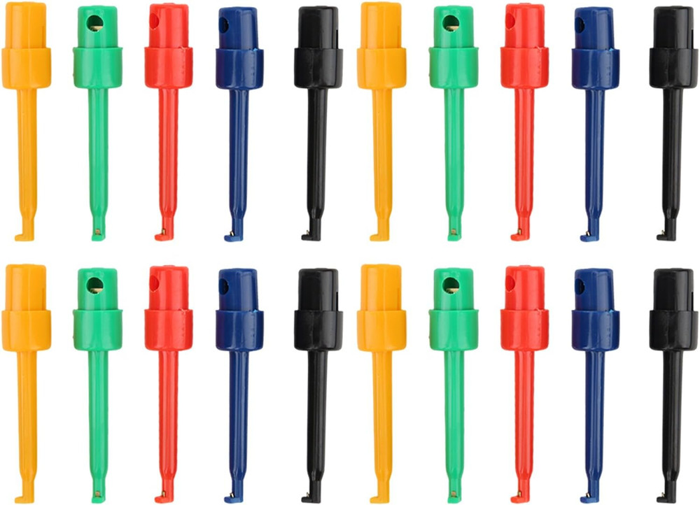 20Pcs Test Hooks Clips Multimeter Accessories Colorful Large Spring Hook Clip Te
