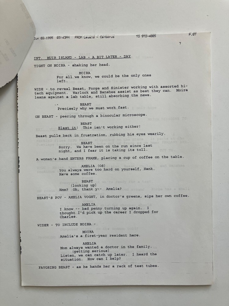 X-MEN AUTHENTIC 1st DRAFT SCRIPTS 'PHALANX COVENANT' Pts 1 & 2 + STUDIO TOPSHEET