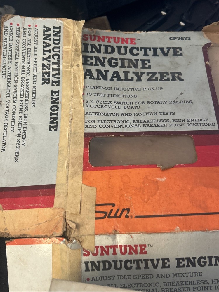 SUNTUNE Inductive Engine Analyzer Model CP7673 USED. Complete WITH BOX #9