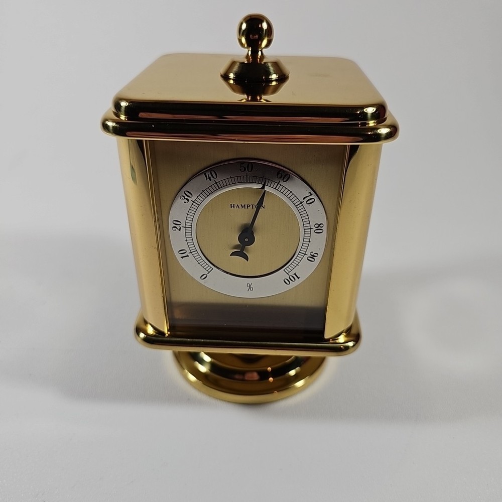 Hampton Desk Clock Hygrometer Thermometer 4-Face Rotating Cube Tested & Working