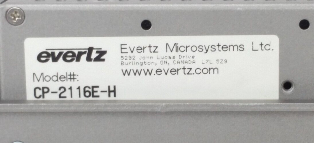 Evertz CP-2116E-H System Control Panel One Touchscreen 16 LCD Buttons
