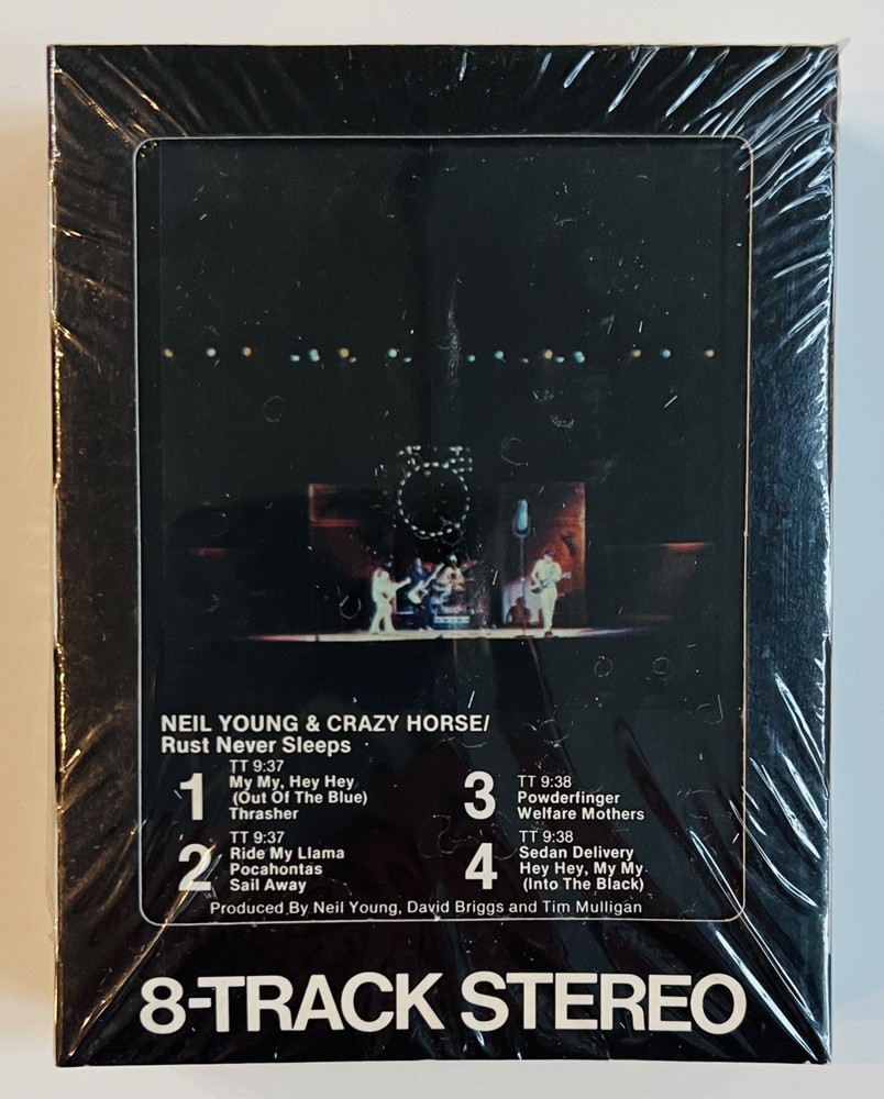 NEIL YOUNG & CRAZY HORSE "RUST NEVER SLEEPS" 1979 SEALED 8-TRACK TAPE - NOS