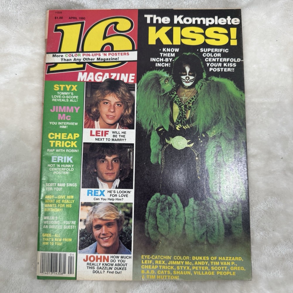 16 Magazine April 1980 KISS,  PETER CRISS, GARRETT, CHEAP TRICK, DUKES